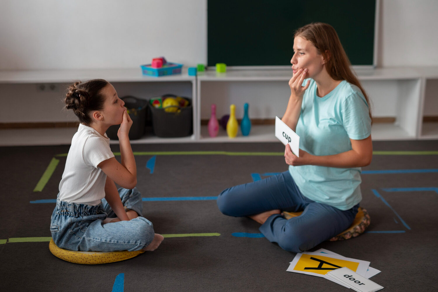 Speech therapy in healthcare for language development.